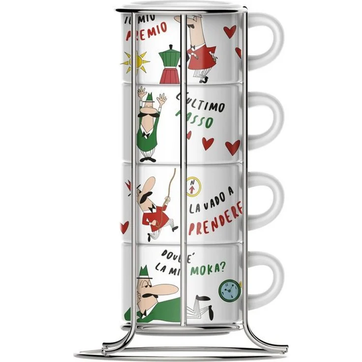 BIALETTI Cappuccinotasse Set 5-tlg. mit Metallgestell, Keine Angabe – Bild 2