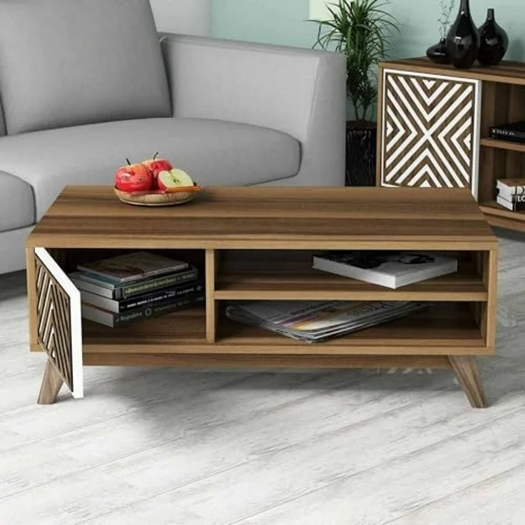 Dmora Couchtisch Markab 105x60x38.2h cm Braun 3 Fächer – Bild 5