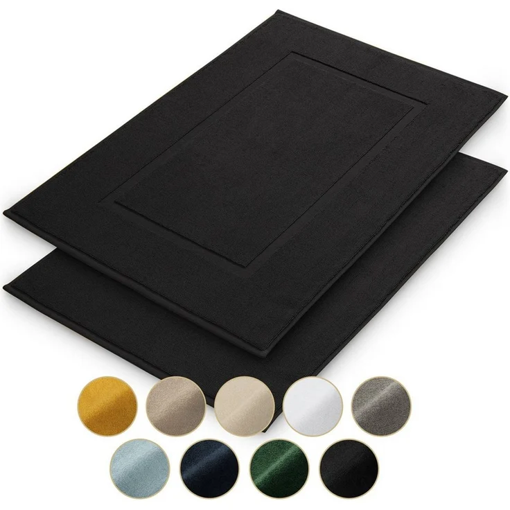 Blumtal Badematte Premium Badezimmerteppich Terry - schnell trocknend & strapazierfähig, Oeko-Tex zertifiziert, 100% Baumwolle, 50x80 cm, Baumwolle, Rechteckig, 2 teilig – Bild 2