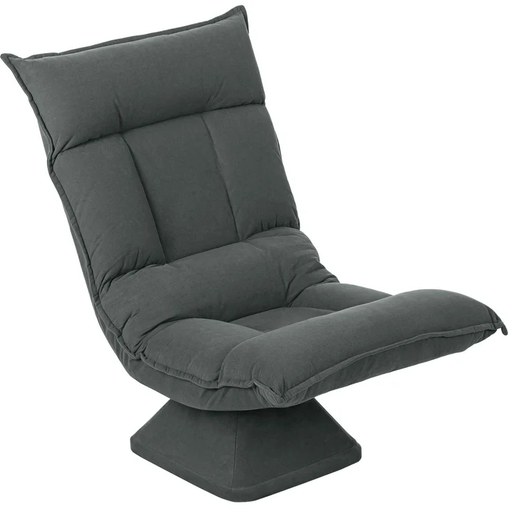 Wohnora-360° drehbarer Bodenstuhl, klappbarer Samtsessel mit 5-fach verstellbarer Rückenlehne, 70 x 62 x 95 cm, dunkelgrau,H 95cm x T 70cm x B 62cm – Bild 1
