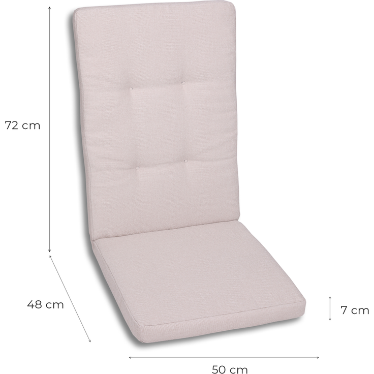 2Sitzauflage hoch 50x12025127-01, Kreuzbänder im Rücken, 100% Polypropylen-wasserabweisend – Bild 4