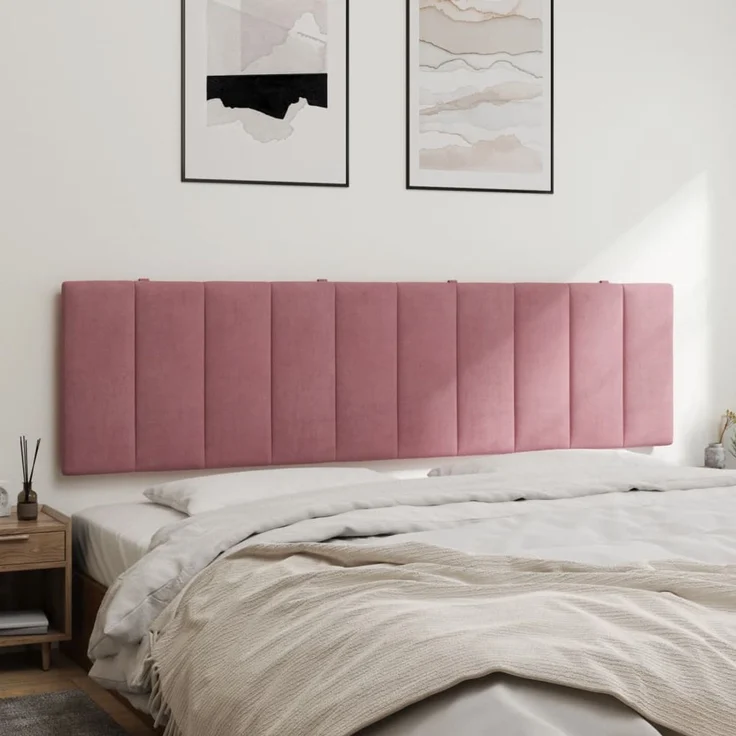 vidaXL Kopfteil-Kissen Rosa 180 cm Samt 374686 – Bild 4