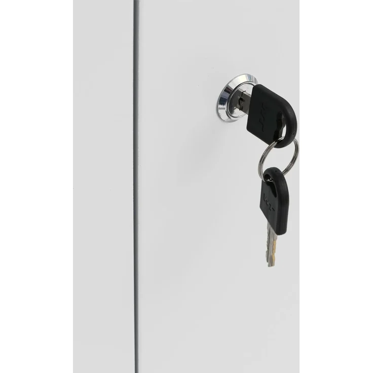 Aktenschrank HWC-O89, Stahlschrank Büroschrank, Rollen Türen Schubladen abschließbar Metall 116x90x40cm ~ weiß – Bild 4