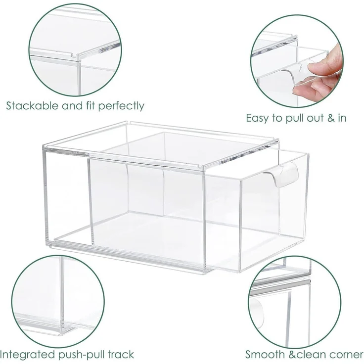 Greentainer Kosmetik-Organizer Schubladen Acryl Make-up Aufbewahrungsbox 2er Set – Bild 4