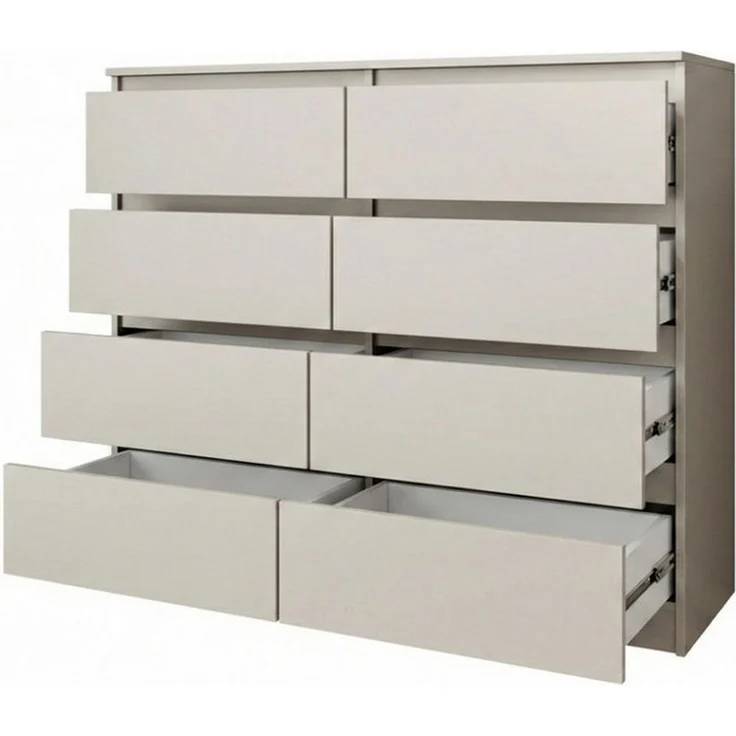 Beautysofa Kommode 100 cm LEMON mit 8 Schubladen (Moderne Schubladenkommode in Weiß oder Kaschmir, Kugelführungen), Sideboard Schlafzimmer Wohnzimmer – Bild 2