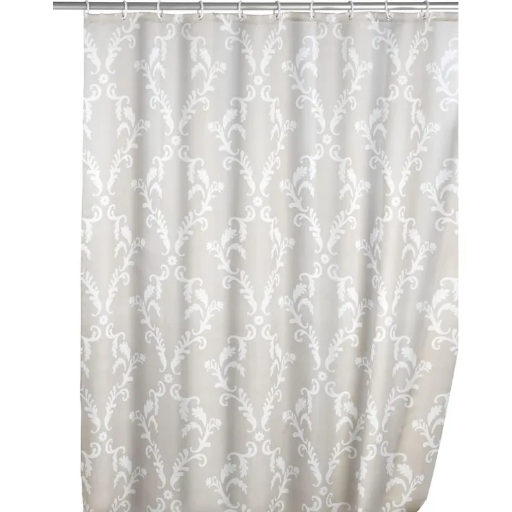 WENKO BAROQUE Duschvorhang 180 x 200 cm, Beige, waschbar