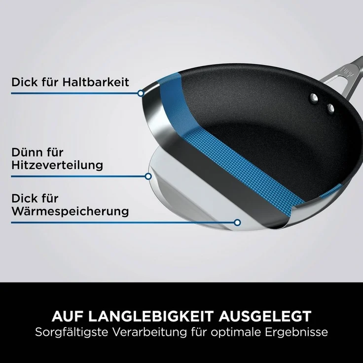NINJA Topf-Set Ninja ZEROSTICK Premium 5-teiliges Topf- und Pfannen-Set C35005DE, Aluminium (Set, 5-tlg, Je 1 Kochtopf Ø 18,20,24 cm, 1 Stieltopf Ø 16 cm, 1 Bratpfanne Ø 24cm), Premium Kollektion, ZEROSTICK Technologie, garen ohne Fett – Bild 3