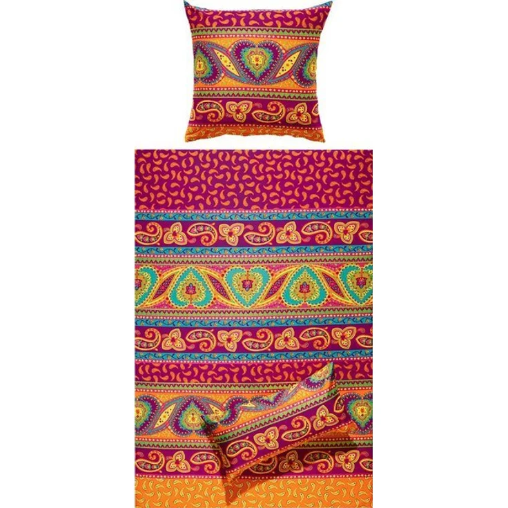 REDBEST Bettwäsche Bettwäsche, Mako-Satin, 2 teilig, Satin Paisley – Bild 4