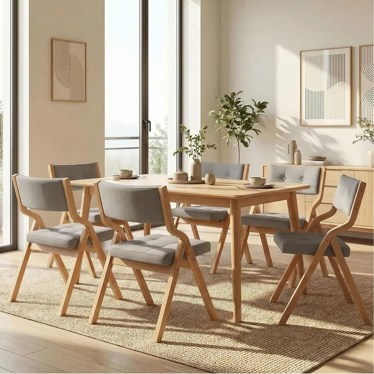 TLGREEN Klappstuhl,Küchenstuhl mit gepolstertem Sitz, (6 St), ergonomisch, platzsparend, rutschfest & stabil – Bild 1