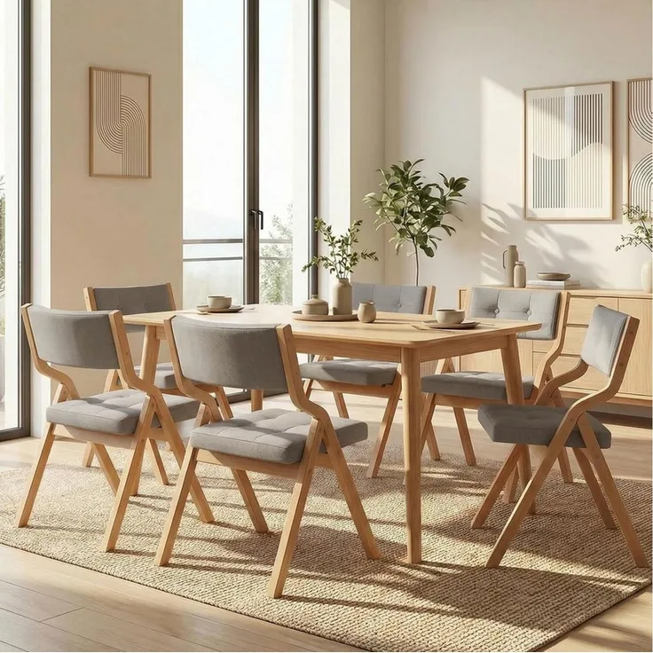 TLGREEN Klappstuhl,Küchenstuhl mit gepolstertem Sitz, (6 St), ergonomisch, platzsparend, rutschfest & stabil