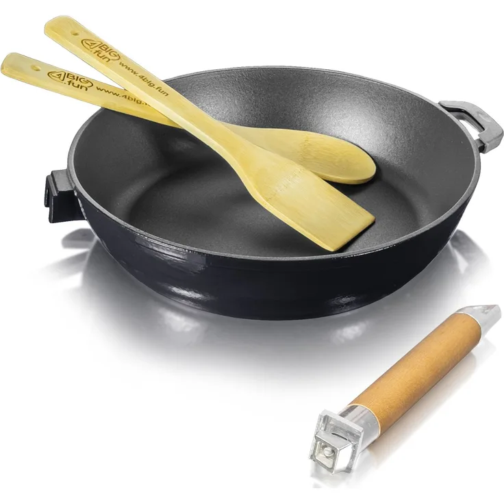 Emaillierte Gusseisen-Bratpfanne 26cm Tief Schmorpfanne Bräter Induktion Pfanne