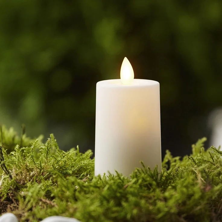LED Outdoor-Kerze ,M-Twinkle', Batterie & Timer, warmweiß flackernd, weiß, 11,5cm – Bild 2