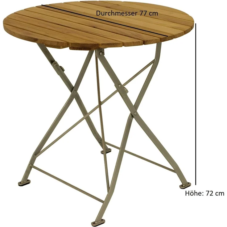 DEGAMO PASSAU II Garnitur 3-teilig, Metall + Robinie, verzinkt/natur, Tisch 77cm rund – Bild 8