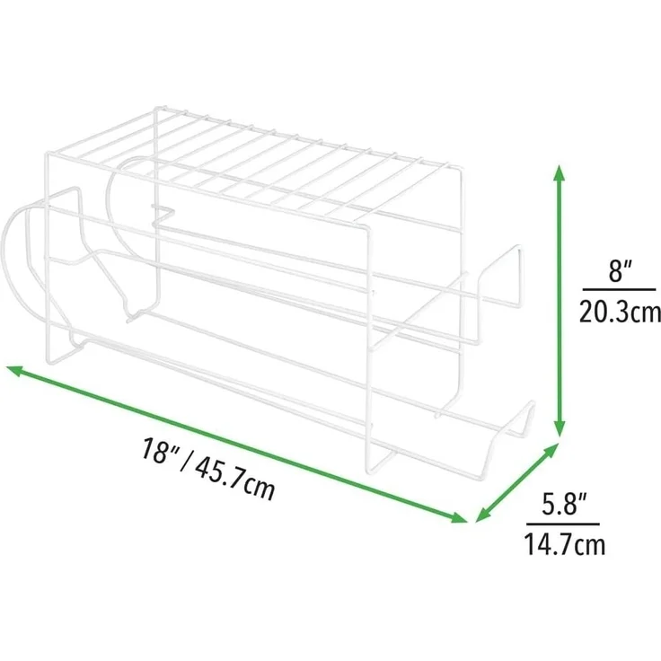 mDesign Küchenorganizer Kühlschrankregal Aufbewahrungsbehälter Weiß Dosenregal – Bild 5
