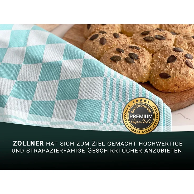 ZOLLNER 6er Set Geschirrtücher, 65x65 cm, 100% Baumwolle, mint kariert – Bild 6