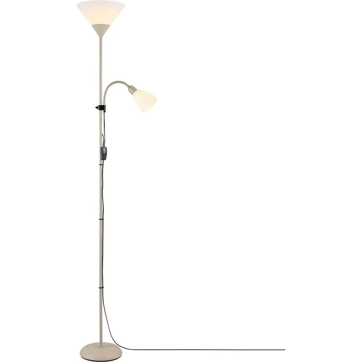 Brilliant Deckenfluter Spari, Lesearm, ohne Leuchtmittel, 180 cm Höhe, Ø 25 cm, E27 + E14, Aluminium/Kunststoff – Bild 5