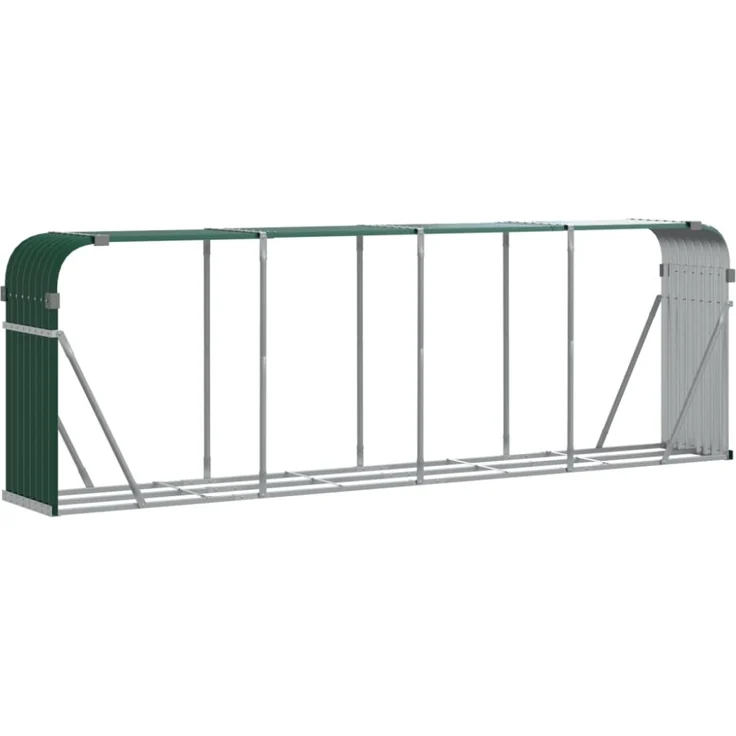 vidaXL Holzkorb Grün 300 x 45 x 100 cm Verzinkter Stahl 364546 – Bild 8