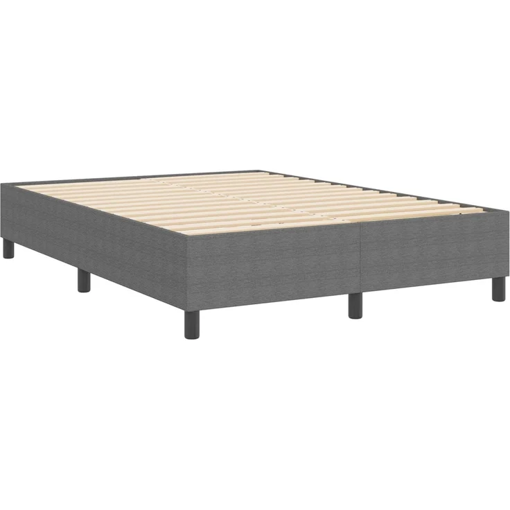 vidaXL Plattformbettgestell Hellgrau 160 x 200 cm Cordstoff 3337417 – Bild 6