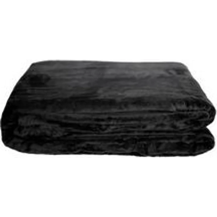 Kuschelige Decke 150x200 cm Fleecedecke Wohndecke aus Polyester Tagesdecke Schwarz – Bild 6