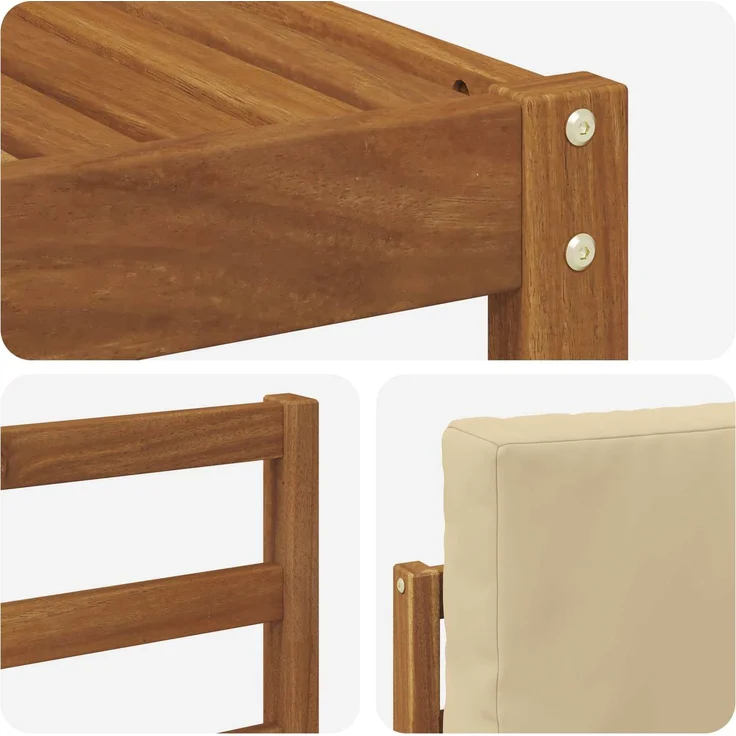vidaXL Outdoor-Sofagarnitur 6 stk. 5-Sitzer Natur und Beige 3366276 – Bild 6