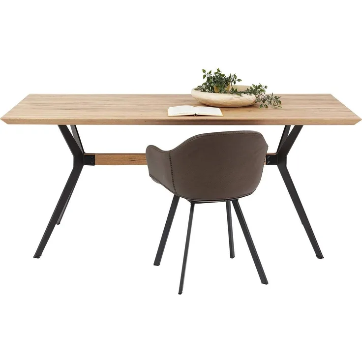 Kare Design Tisch Downtown, 180x190 cm, Massiver Holztisch aus Eiche, großer Esstisch für 6 Personen, geölter Holzesstisch, Massivholztisch, (H/B/T) 78 x 180 x 90 cm