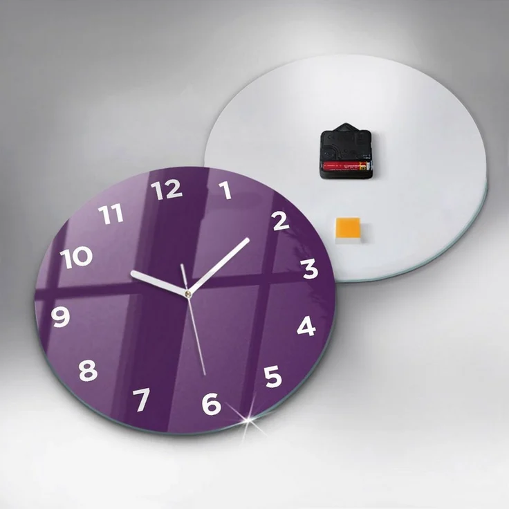 Tulup Wanduhr Wanduhr Glasrunde Uhr Moderne Glaswanduhr 30cm Uhr aus Gehärtetem Glas – Bild 4