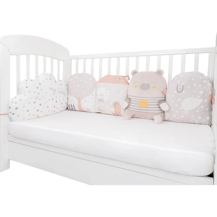 Kikkaboo Babykissen-Set 5-tlg. Plüsch Jersey Einzelkissen Maße 35 x 30 x 7 cm beige – Bild 2