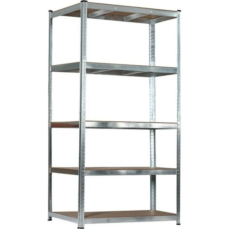 SCHULTE Regalwelt Schwerlastregal 5 MDF Böden 180 x 120 x 40 cm (HxBxT), 150 kg/Boden, verzinkt