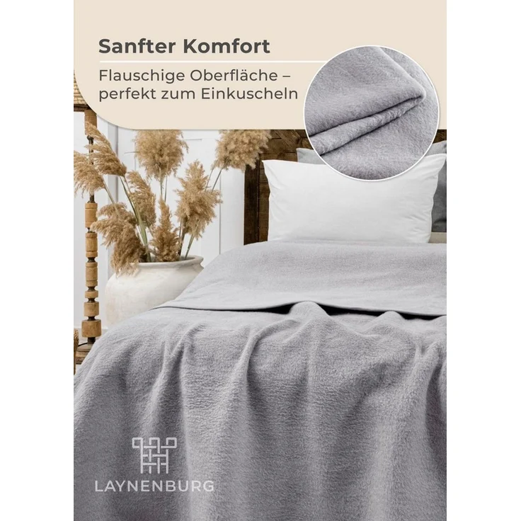 Wohndecke Wohndecke aus Baumwolle - Kuscheldecke, Baumwolldecke -, Laynenburg, Decke als Sofa-decke, Couchdecke, Wolldecke aus Baumwollmix – Bild 3