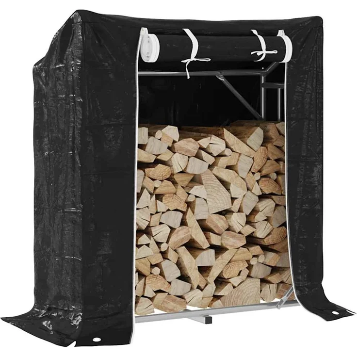 vidaXL Brennholzregal mit Regenschutz 100,5x40,5x110,5 cm 4104936 – Bild 1