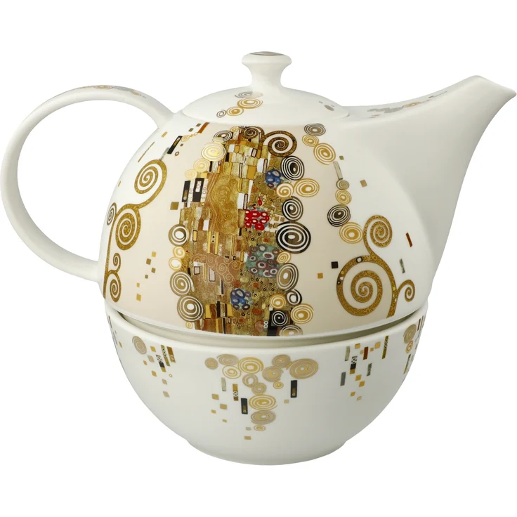 Goebel / Gustav Klimt - Der Kuss,Teekanne mit Stövchen,Klimt - Kuss,24,5cm x 16,0cm x 19,0cm / Fine Bone China / 24,5cm x 16,0cm x 19,0cm – Bild 4