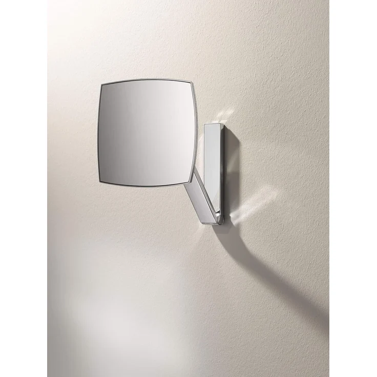 Keuco Kosmetikspiegel iLook_move (Wandmontage, modern), Wandspiegel, 5-facher Vergrößerung, 20x20cm, eckig, chrom, Wandmontage – Bild 2