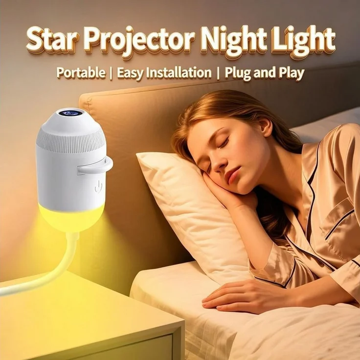 FELIXLEO LED-Sternenhimmel 5D Hologramm Sternprojektor USB Galaxie Mond Nachtlicht 3 Filme – Bild 4