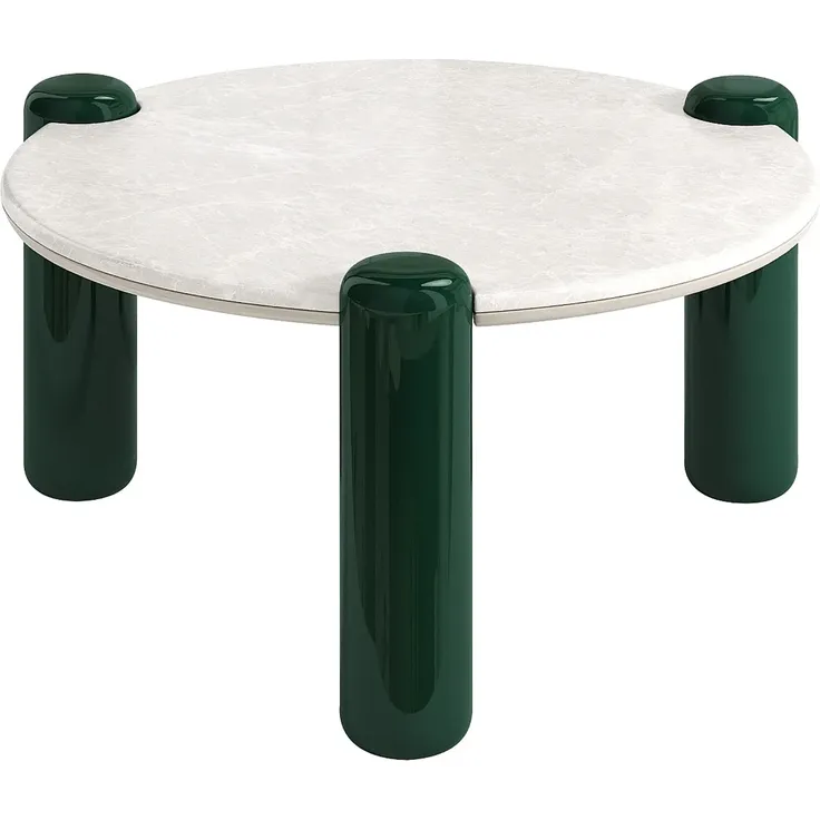 Vente-unique - NARODI Couchtisch Marmor Weiß - B 90 cm x H 40 cm x L 90 cm – Bild 2