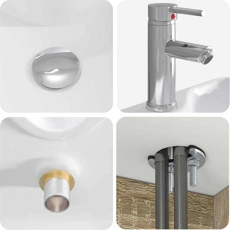 vidaXL Badezimmerschrank-Set 2 stk. Sonoma-Eiche 79,5 x 41 x 79,5 cm 3404056 – Bild 8