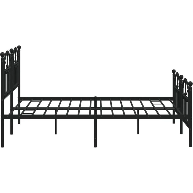 vidaXL Metallbett ohne Matratze mit Fußteil Schwarz 160x200 cm 353460 – Bild 2