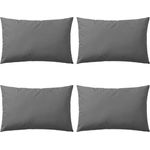 vidaXL Gartenkissen, 4 Stück, Polyestergewebe grau, 60x40 cm
