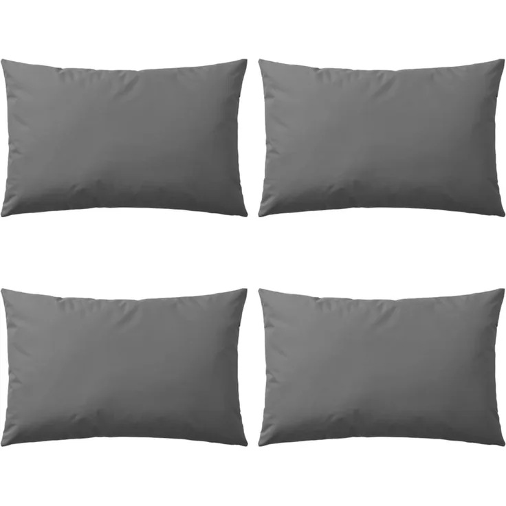 vidaXL Gartenkissen, 4 Stück, Polyestergewebe grau, 60x40 cm