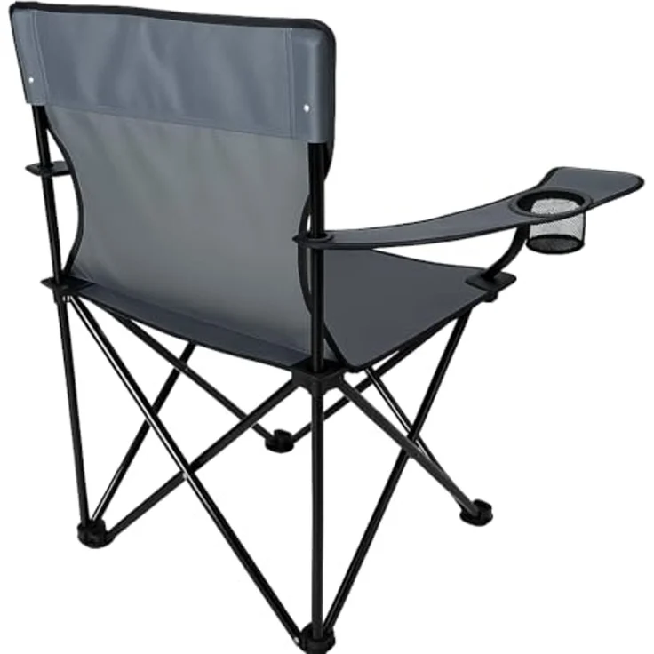 Ambientehome Faltstuhl Relaxstuhl Anglerstuhl Campingstuhl, grau – Bild 4