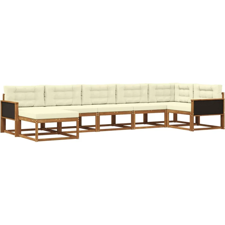 vidaXL Outdoor-Sofagarnitur 7 stk. 7-Sitzer Natur und Creme 3382733 – Bild 2