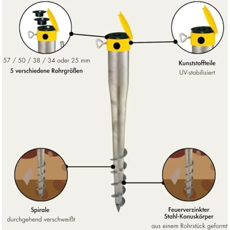 Krinner Bodendübel Bodenhülse Bodenschraube Kompakt Allround ca. 55 cm – Bild 4