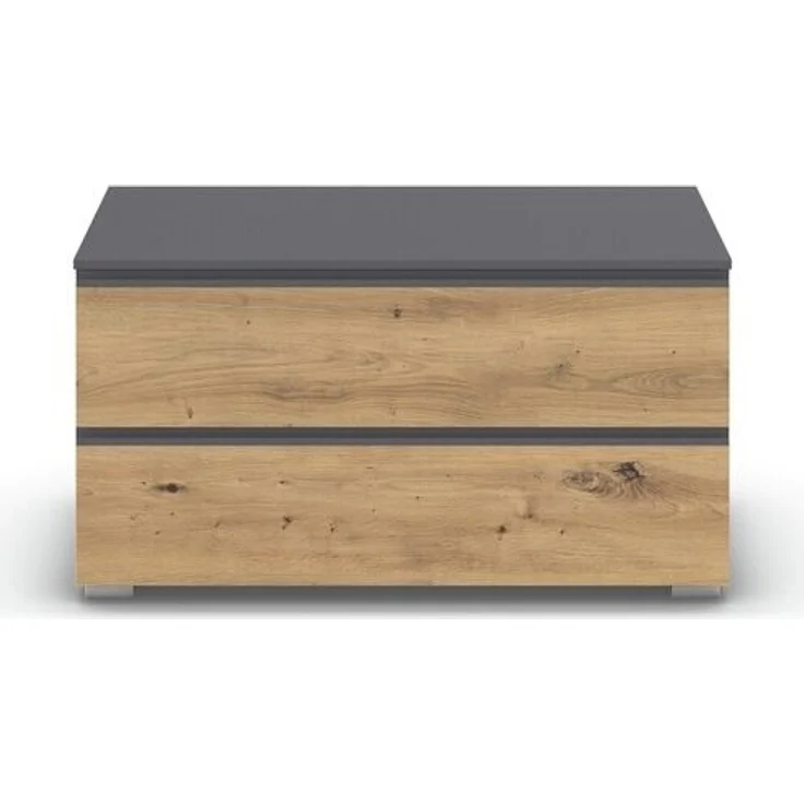 rauch Joel-Extra, TV-Element, Lowboard, 4 Schubladen, Farbe Grau metallic/Eiche Artisan, BxHxT 80x42x42cm – Bild 2