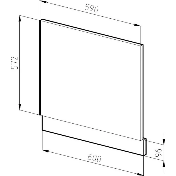 Frontblende R-Line Weiß Hochglanz 60 cm ohne Arbeitsplatte Vicco – Bild 2