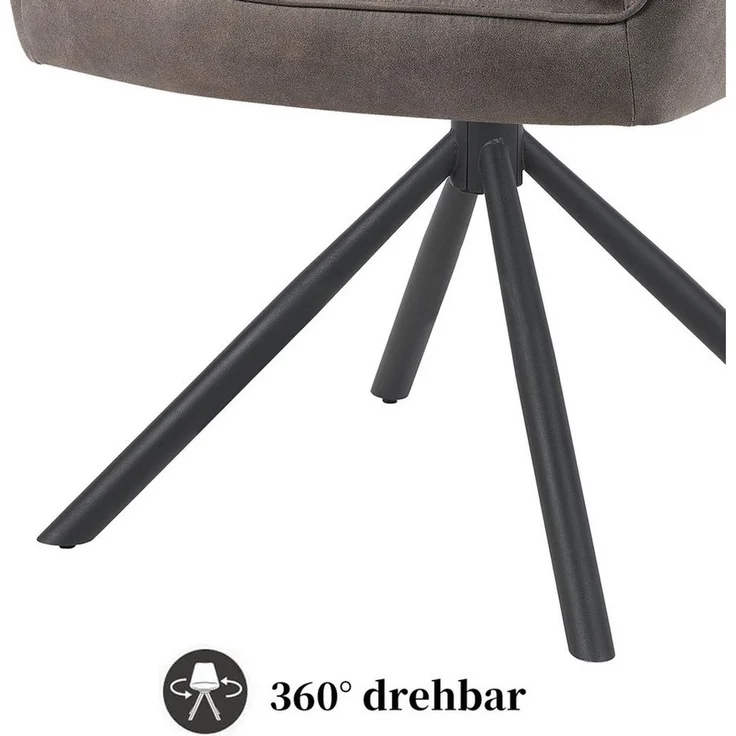 DUBI Möbel Polsterstuhl Mika-Piet (1 St), Federkern, pulverbeschichtet, 360° drehbar – Bild 3