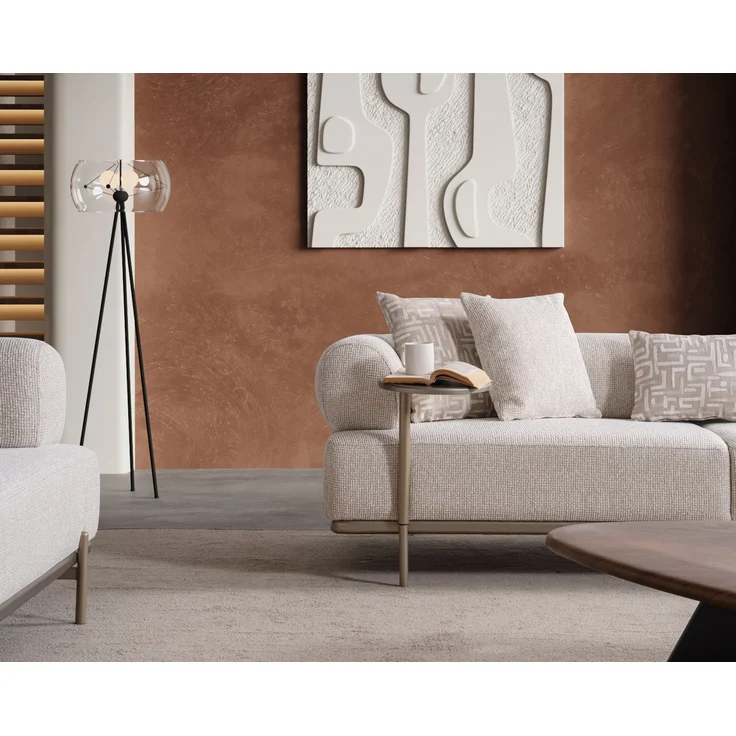 Sitzgruppe/Sofa Set - Wohnzimmergarnitur "Olvina" 3+3+1-Beige – Bild 5