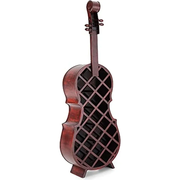 Stagecaptain Weinregal WR-21 Stradivino Wein- & Flaschenregal für 21 Flaschen, Weinständer Holz stehend in Vintage-Optik "Cello" Design