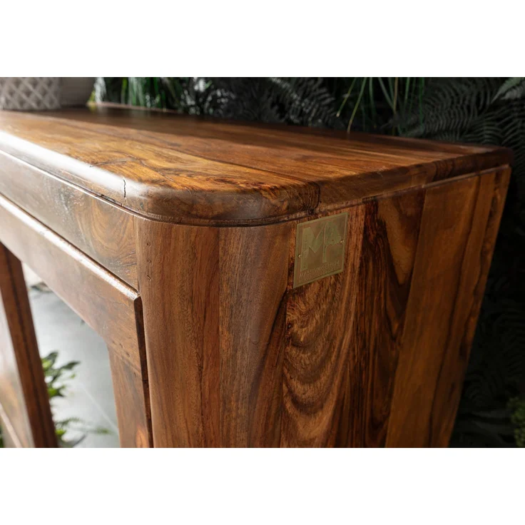Vitrine Sheesham 109x40x145 walnuss gewachst TORONTO #209 – Bild 2