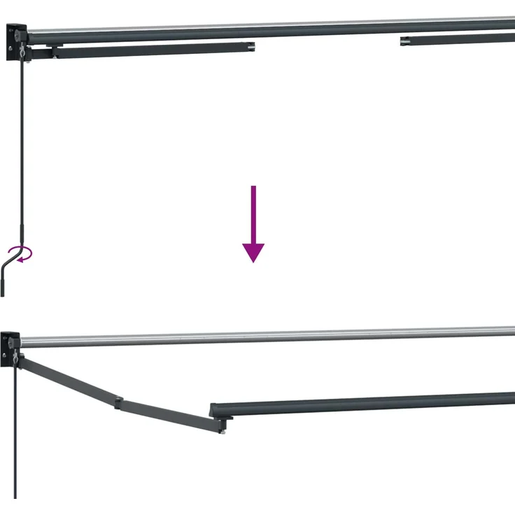 vidaXL Manuelle Gelenkarmmarkise mit LEDs, Blau & Orange, 5 x 3 m – Bild 11