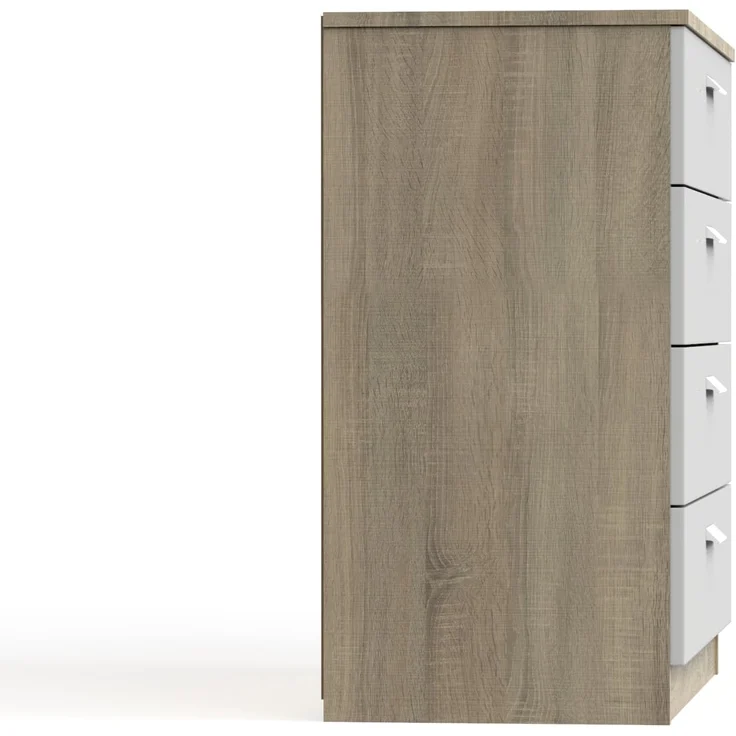 Muebles Pitarch | Kommode 4 Schubladen mit Metallführungen, Schlafzimmerkommode, Weiß und Cambrian Eiche, 78 x 74 x 40 cm (Höhe x Breite x Tiefe), Kollektion Tibet – Bild 4