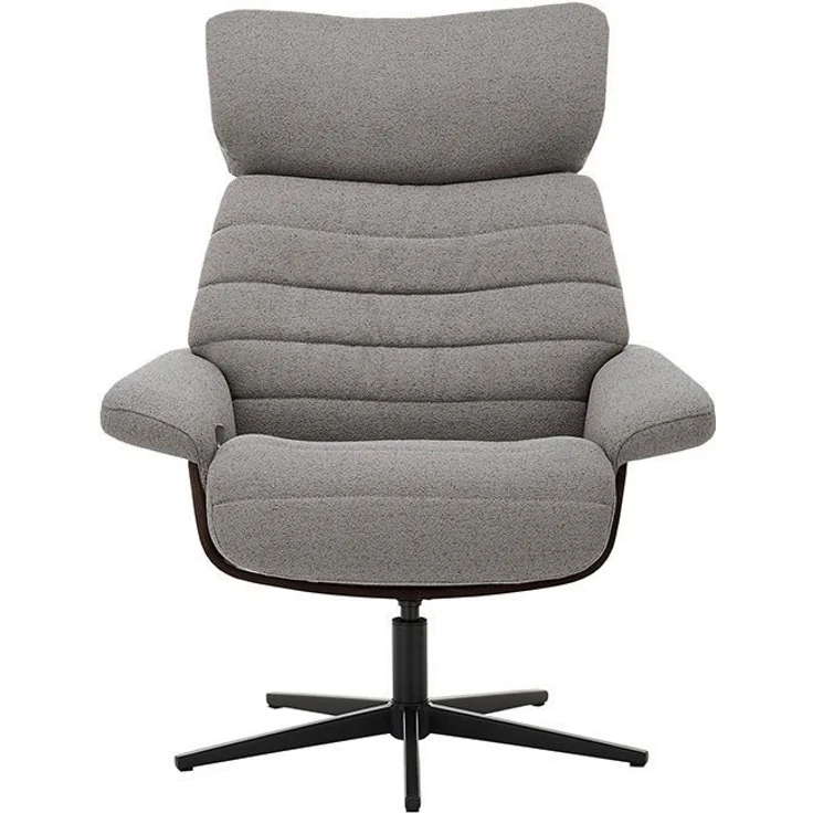 Relaxsessel Ulla - mit Hocker - Stoff Grau – Bild 3